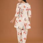 Cream Breeze Peplum Co-ord Set