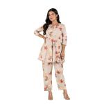 Cream Breeze Peplum Co-ord Set