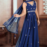 Royal Blue Hand-Embroidered Anarkali Set