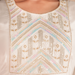 White Hand-Embroidered Crepe Anarkali