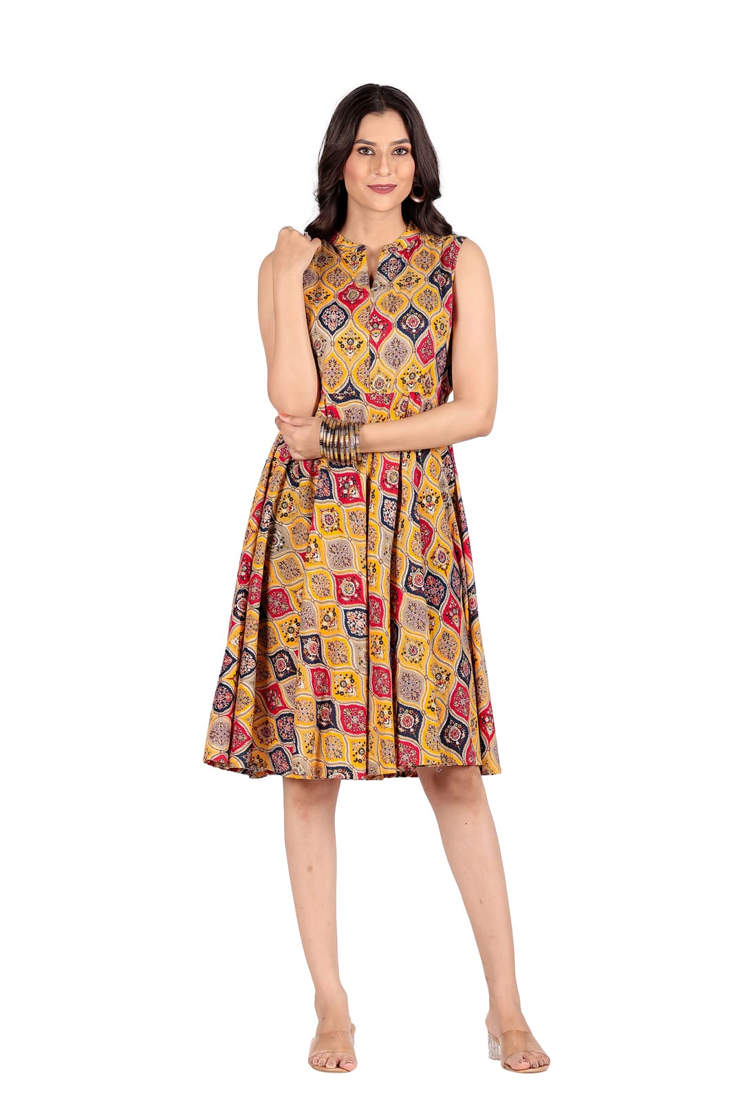 Geometric Ethnic Multicolor Dress