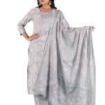 Grey Floral Kurta Set