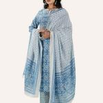 Blue Floral Kurta Set